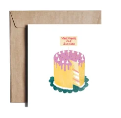 PiesKot Kartka okolicznościowa - - Spóźnione ale szczere, 14,5 x 14,5 cm
