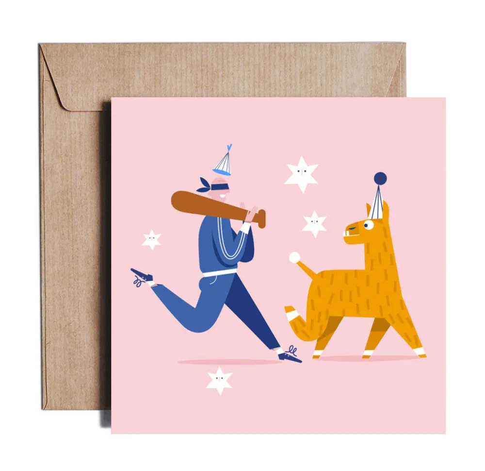 PiesKot Kartka okolicznościowa - - Pinata Hunting, 14,5 x 14,5 cm