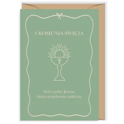 Cudowianki Kartka okolicznościowa 12 x 17 cm - - Komunia Kielich > Kartki Okolicznościowe