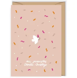 Cudowianki Kartka okolicznościowa 12 x 17 cm - - Chrzest Confetti