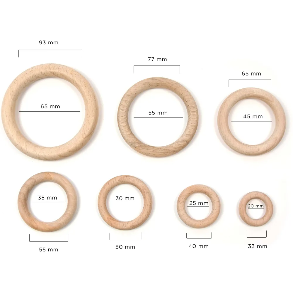 Kółko pierścień drewniany do makramy - 33 mm > Obręcze Drewniane