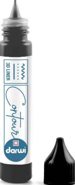 Darwi Konturówka do szkła Contour 3D Glass Liner - - Black, 30 ml > Farby Do Szkła