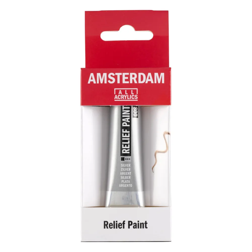 Amsterdam Konturówka do szkła Relief - - Silver, 20 ml