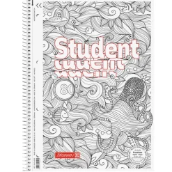 Brunnen Kołozeszyt w kratkę Student Ośmiornica A4 - - 90 g/m2 80 ark. > Notatniki W Kratkę