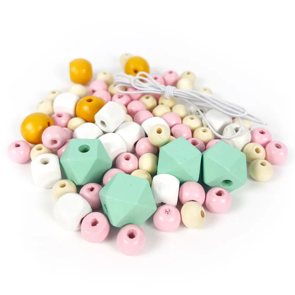 dpCraft Koraliki drewniane - - pastelowe, 80 szt.