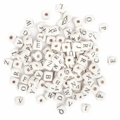 dpCraft Koraliki drewniane litery - - naturalne, 10 mm, 100 szt. > Koraliki