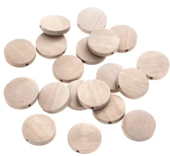 dpCraft Koraliki drewniane monety - - naturalne, 2 cm, 20 szt.