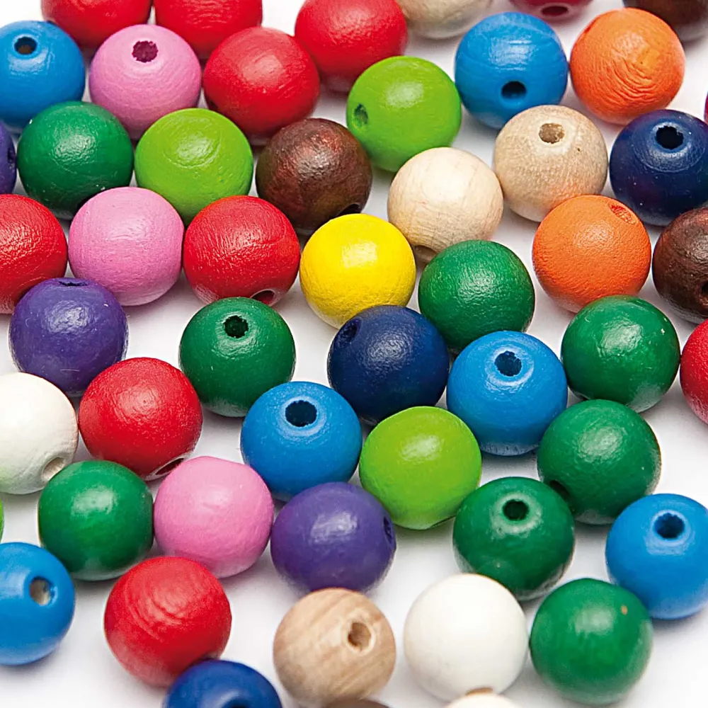Rico Design Koraliki, kulki drewniane - - kolorowe, 12 mm, 40 szt.
