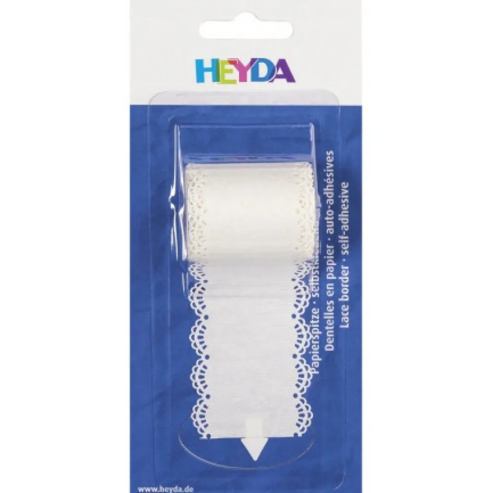 Heyda Koronka papierowa, samoprzylepna Blanko - - biała, 21 mm > Koronki