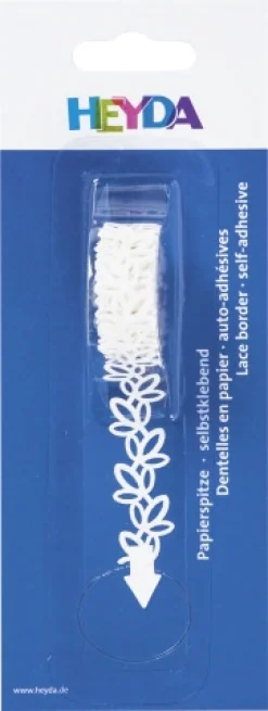 Heyda Koronka papierowa, samoprzylepna Kwiatki - - biała > Koronki