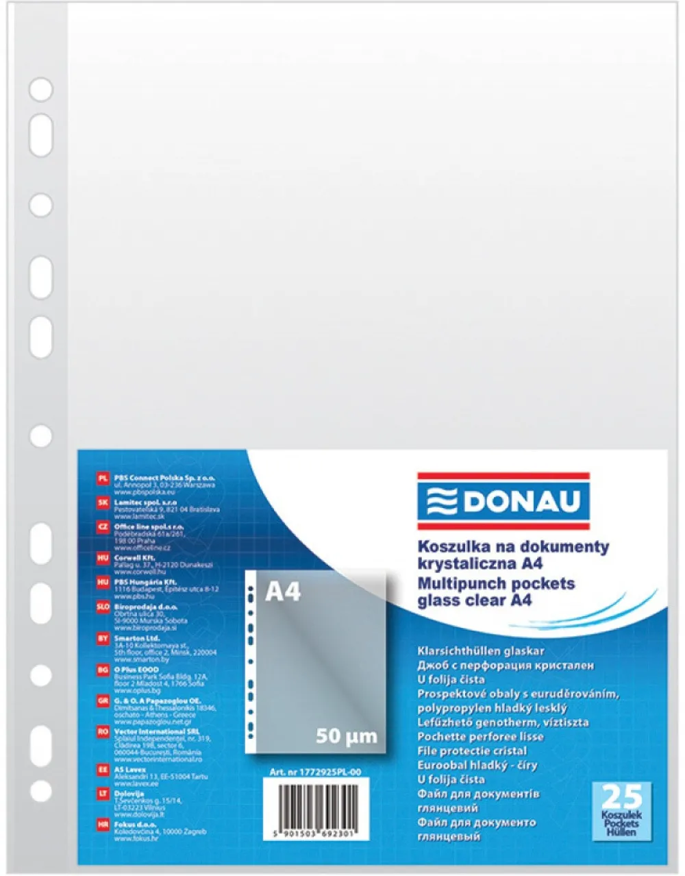 Donau Koszulki na dokumenty A4 - - 25 szt.