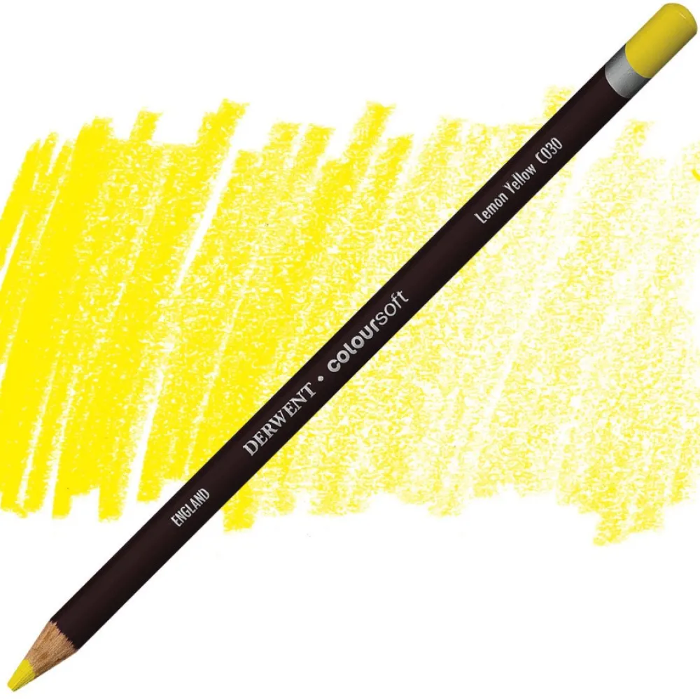 Derwent Kredka Coloursoft - - C030, Lemon Yellow > Kredki