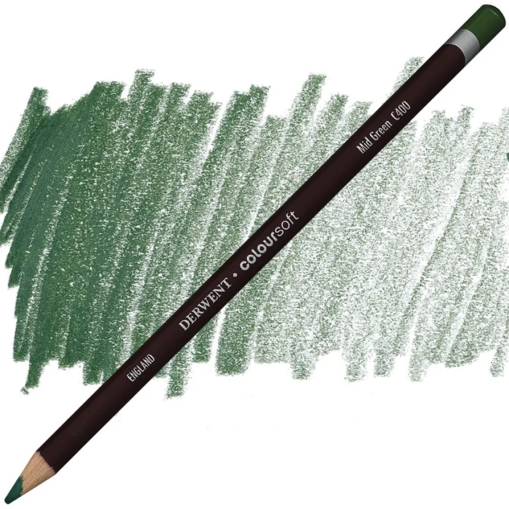 Derwent Kredka Coloursoft - - C400, Mid Green > Kredki