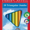 Dzieci Faber-Castell Kredki trójkątne Jumbo + temperówka - - 10 kolorów