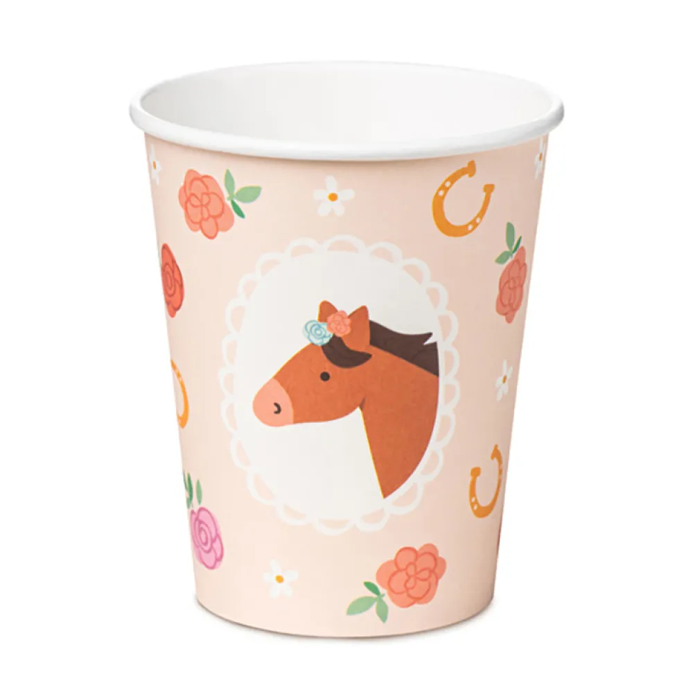 PartyDeco Kubeczki papierowe Konie - 220 ml, 6 szt. > Kubeczki Papierowe