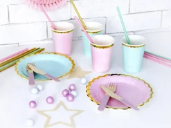 PartyDeco Kubeczki papierowe - różowo-złote, 220 ml, 6 szt. > Kubeczki Papierowe