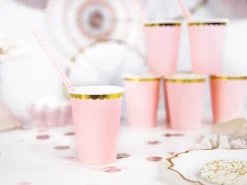 PartyDeco Kubeczki papierowe - różowo-złote, 220 ml, 6 szt. ><noscript><img width=
