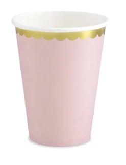 PartyDeco Kubeczki papierowe - różowo-złote, 220 ml, 6 szt. ><noscript><img width=