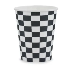 PartyDeco Kubeczki papierowe Szachownica - 220 ml, 6 szt.