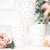 PartyDeco Kubeczki papierowe w różowe kropki - białe, 260 ml, 6 szt. > Kubeczki Papierowe