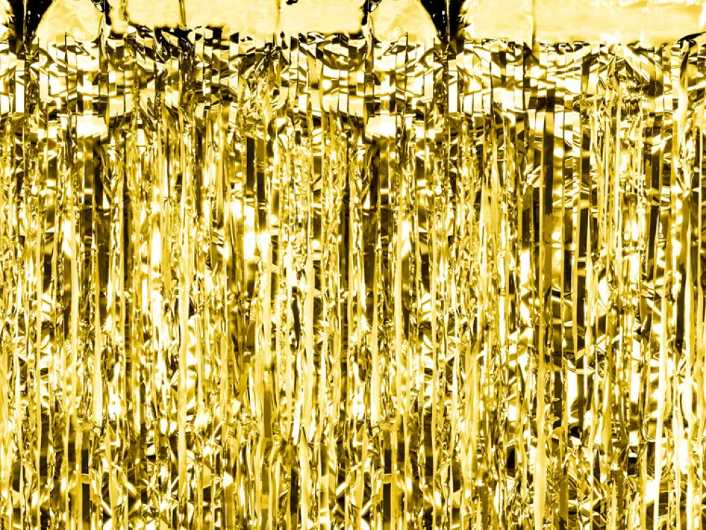 PartyDeco Kurtyna Party - złota, 90 x 250 cm