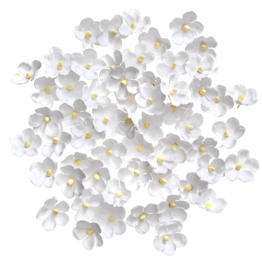 dpCraft Kwiaty papierowe - - białe, 2 cm, 60 szt.