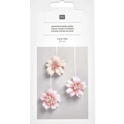 Rico Design Kwiaty Wiśni z bibuły - - różowe, 11 cm, 3 szt.