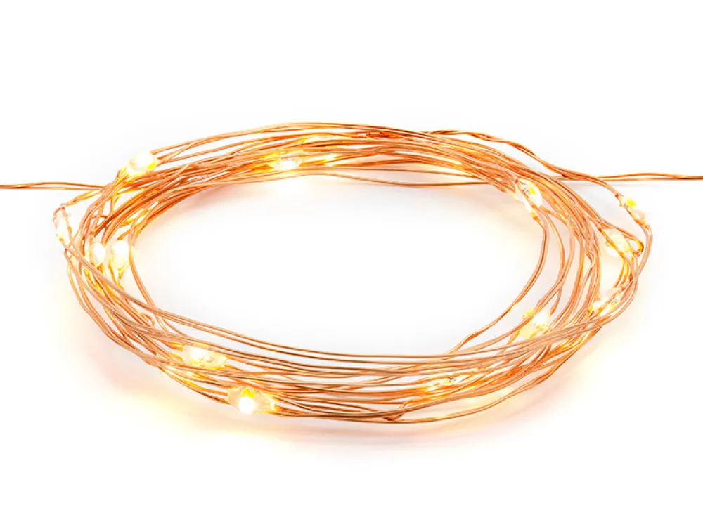 PartyDeco Lampki dekoracyjne LED - miedziane, ciepłe światło, 1,9 m > Girlandy, Rozety I Lampki Led