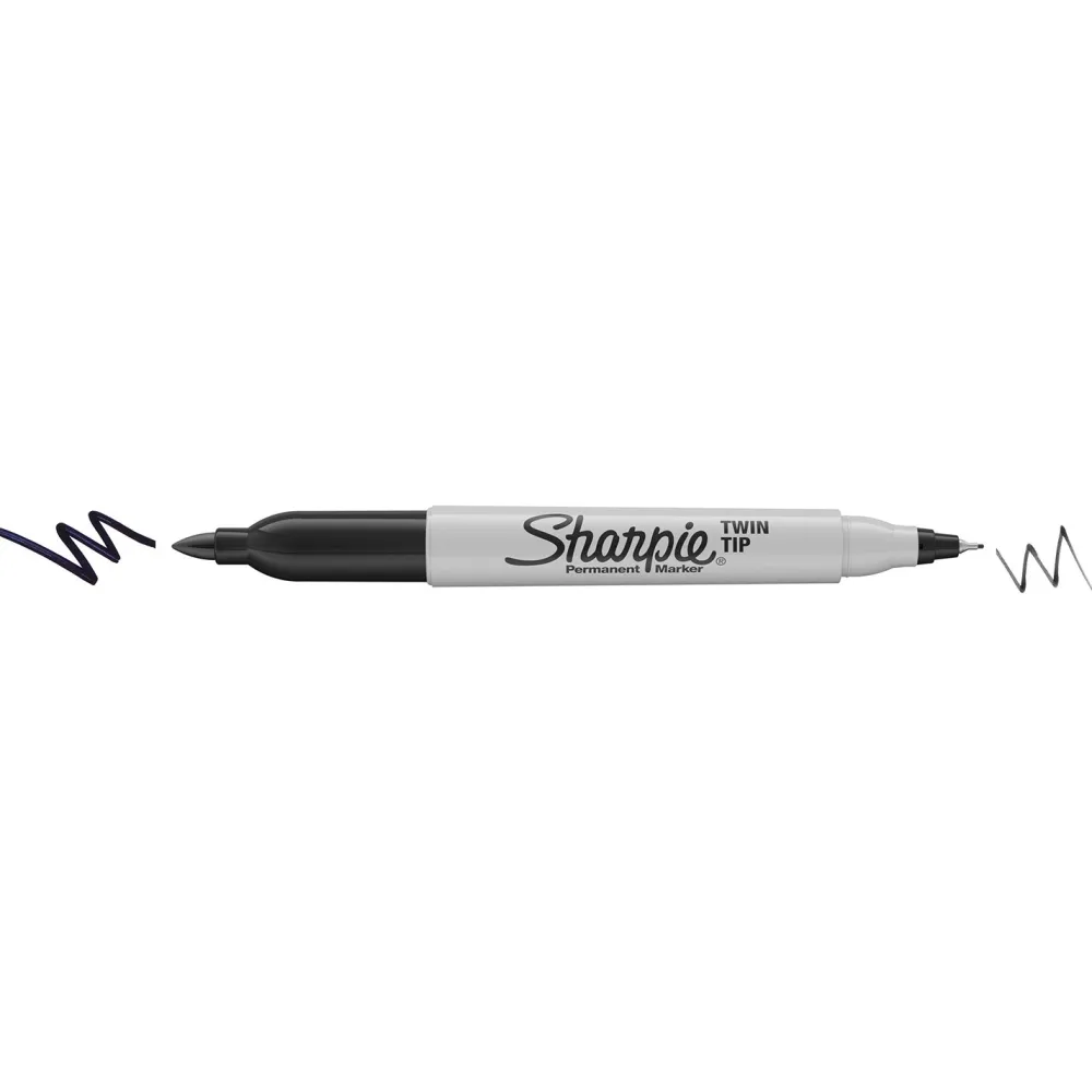 Sharpie Marker dwustronny Twin Tip - - czarny > Markery, Brushpeny I Pisaki