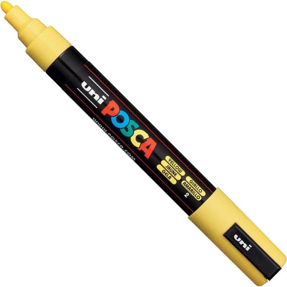 Uni Posca Marker Posca PC-5M - Uni - żółty, yellow > Markery, Brushpeny I Pisaki