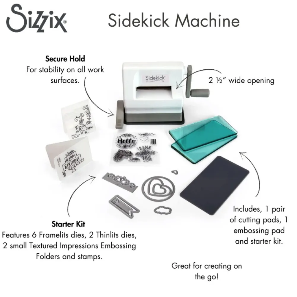 Sizzix Maszyna Sidekick zestaw startowy - - White & Grey