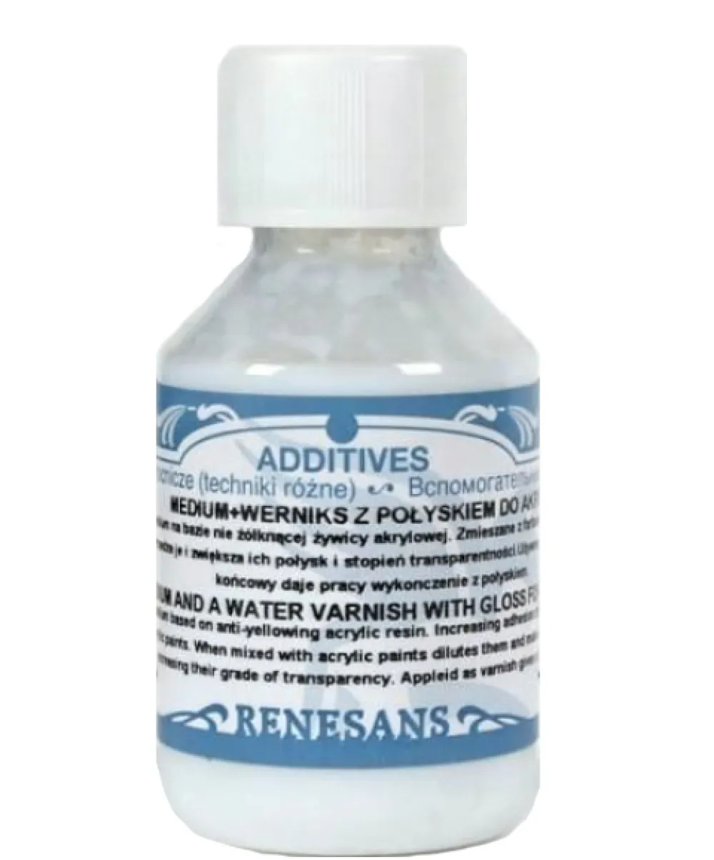 Renesans Medium i werniks do akryli 2w1 - - połysk, 100 ml