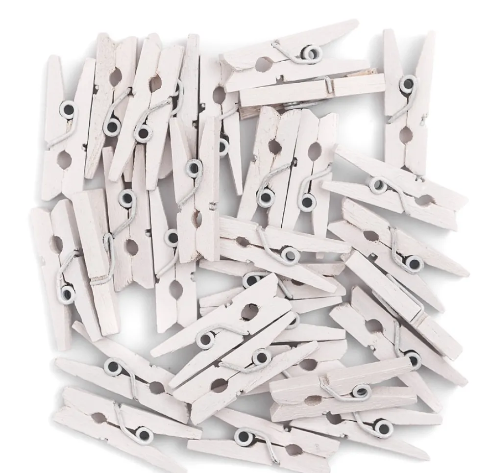 dpCraft Mini klamerki drewniane - - białe 2,5 cm 30 szt.