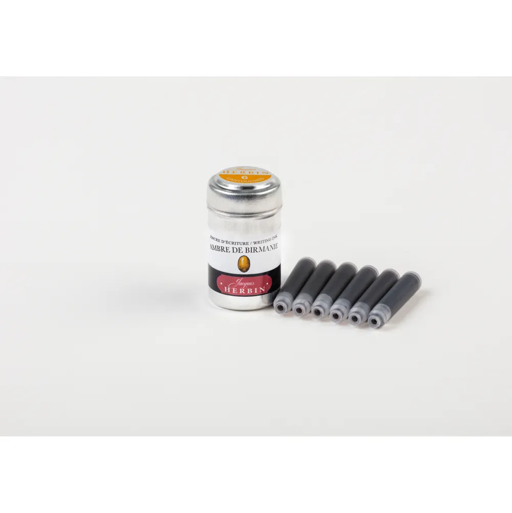 J.Herbin Naboje atramentowe - - Amber of Birmany 6 szt. > Naboje Atramentowe