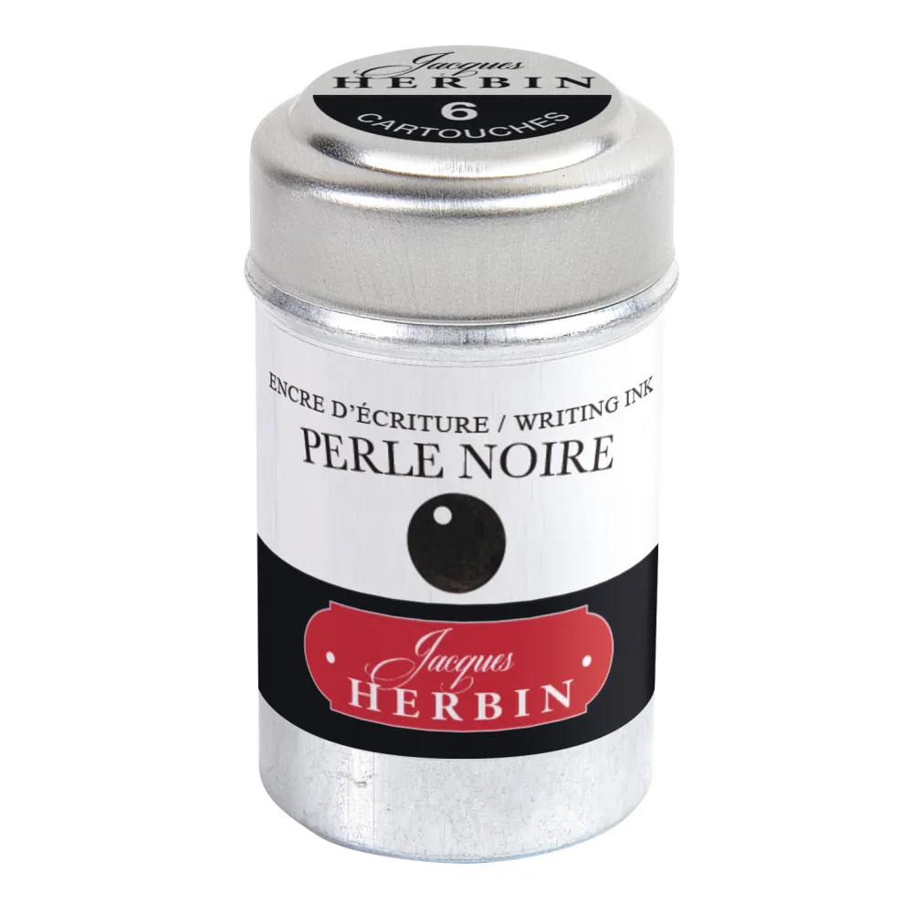 J.Herbin Naboje atramentowe - - Black 6 szt.