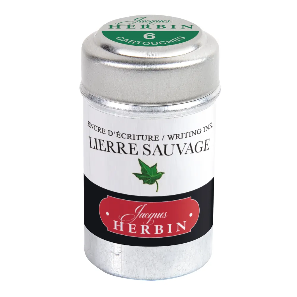 J.Herbin Naboje atramentowe - - Ivy Green 6 szt. > Naboje Atramentowe