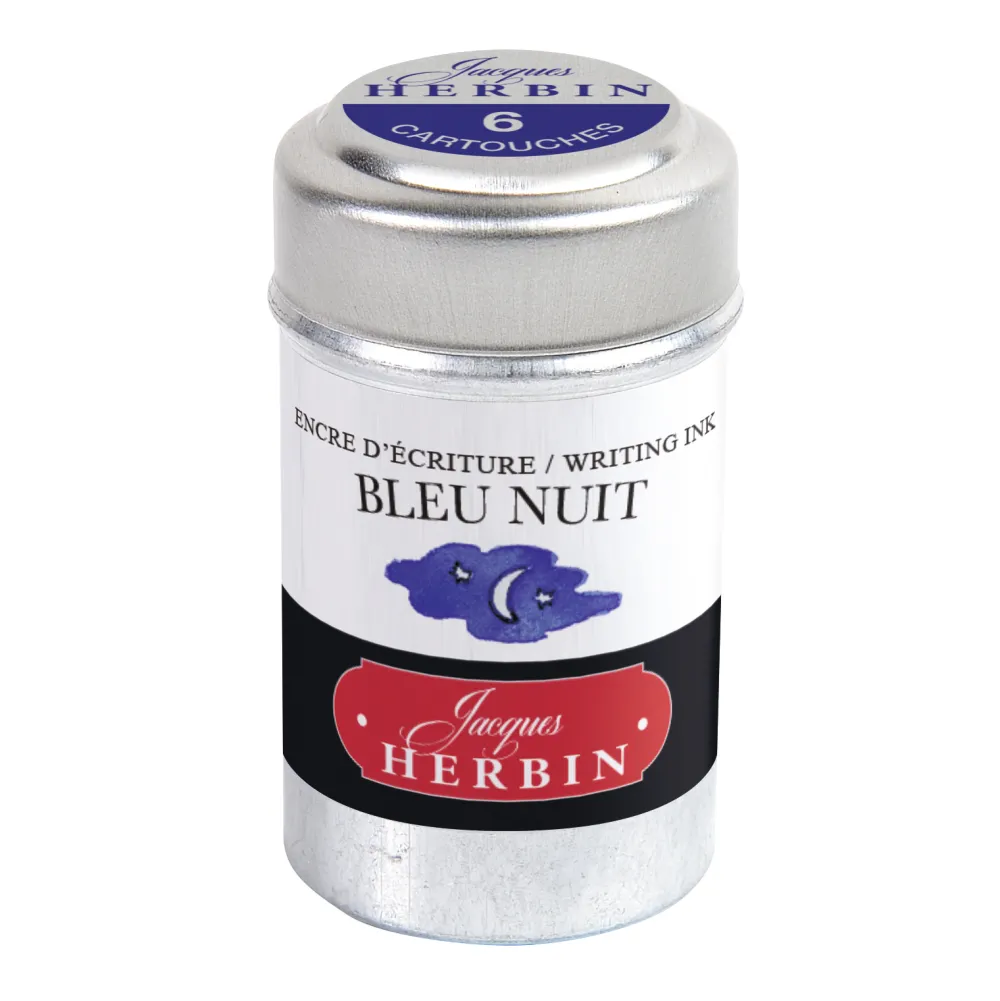 J.Herbin Naboje atramentowe - - Night Blue 6 szt.
