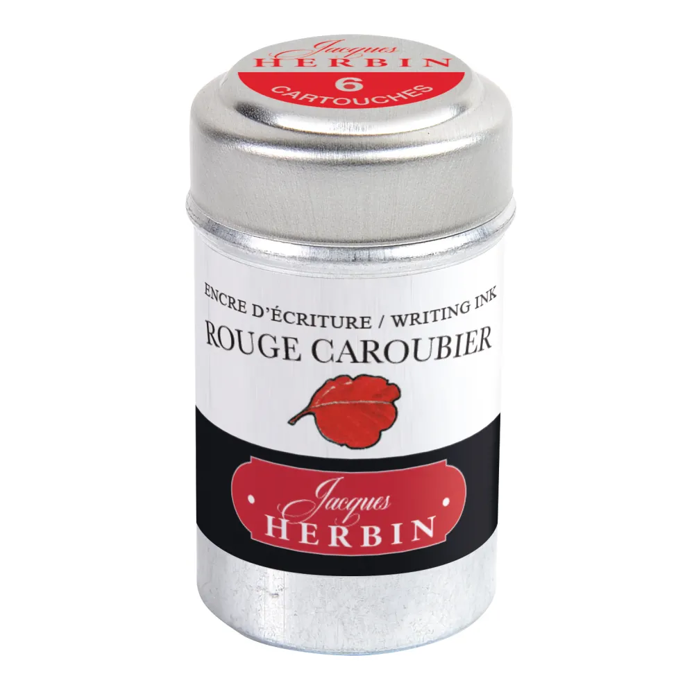 J.Herbin Naboje atramentowe - - Ruby Red 6 szt. > Naboje Atramentowe