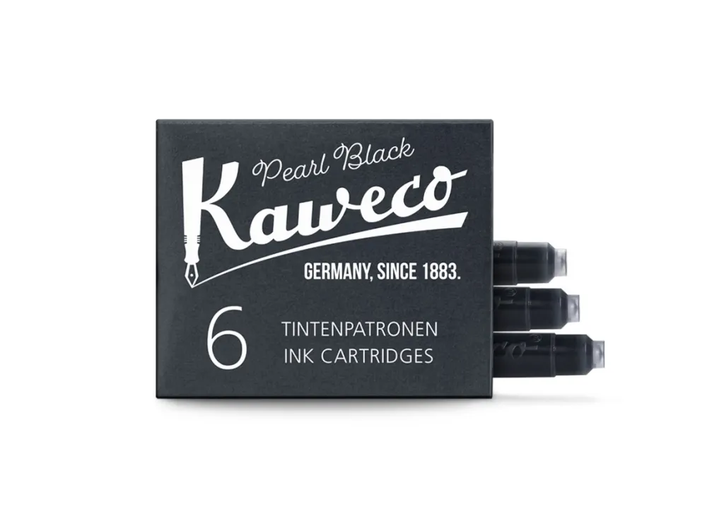 Kaweco Naboje atramentowe - - Pearl Black, 6 szt.