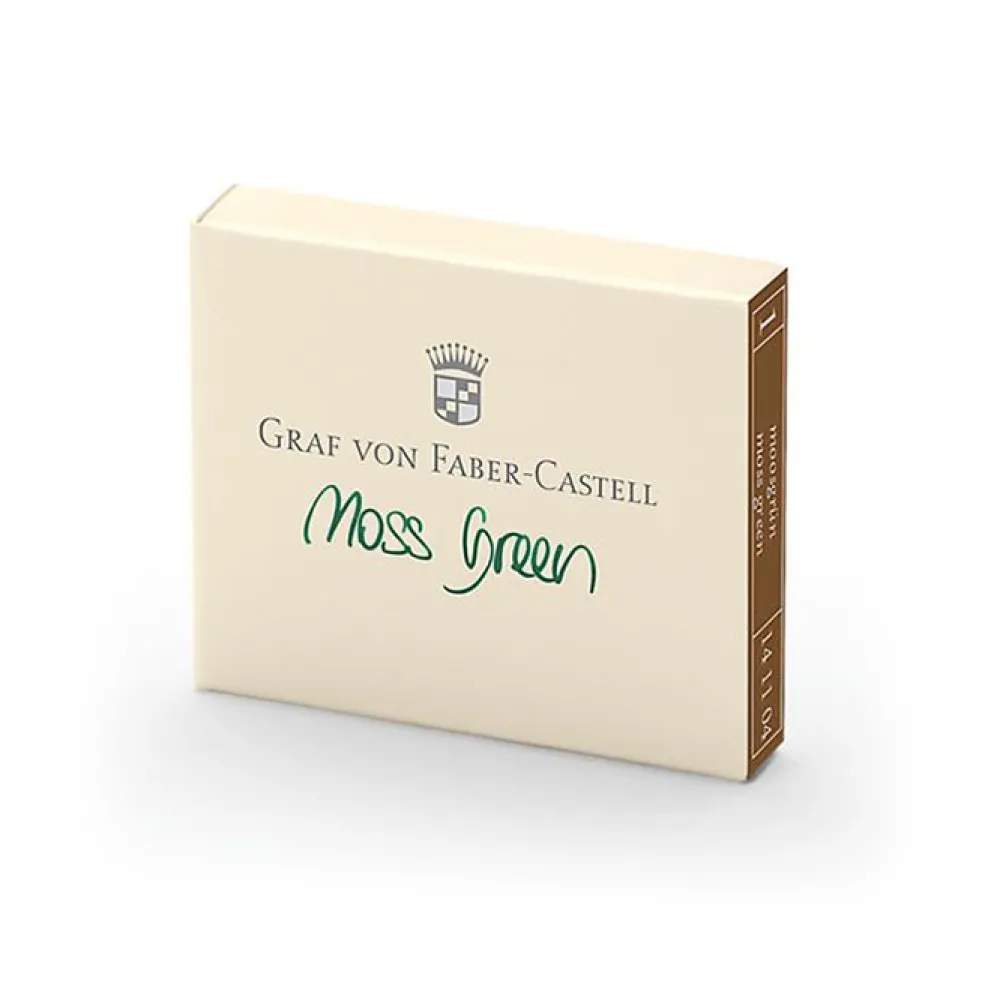 Graf Von Faber-Castell Naboje do piór wiecznych - - Moss Green, 6 szt.