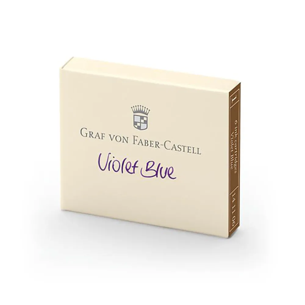 Graf Von Faber-Castell Naboje do piór wiecznych - - Violet Blue, 6 szt. > Naboje Atramentowe
