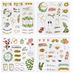 dpCraft Naklejki akwarelowe papierowe Love & Marriage - - 4 ark.
