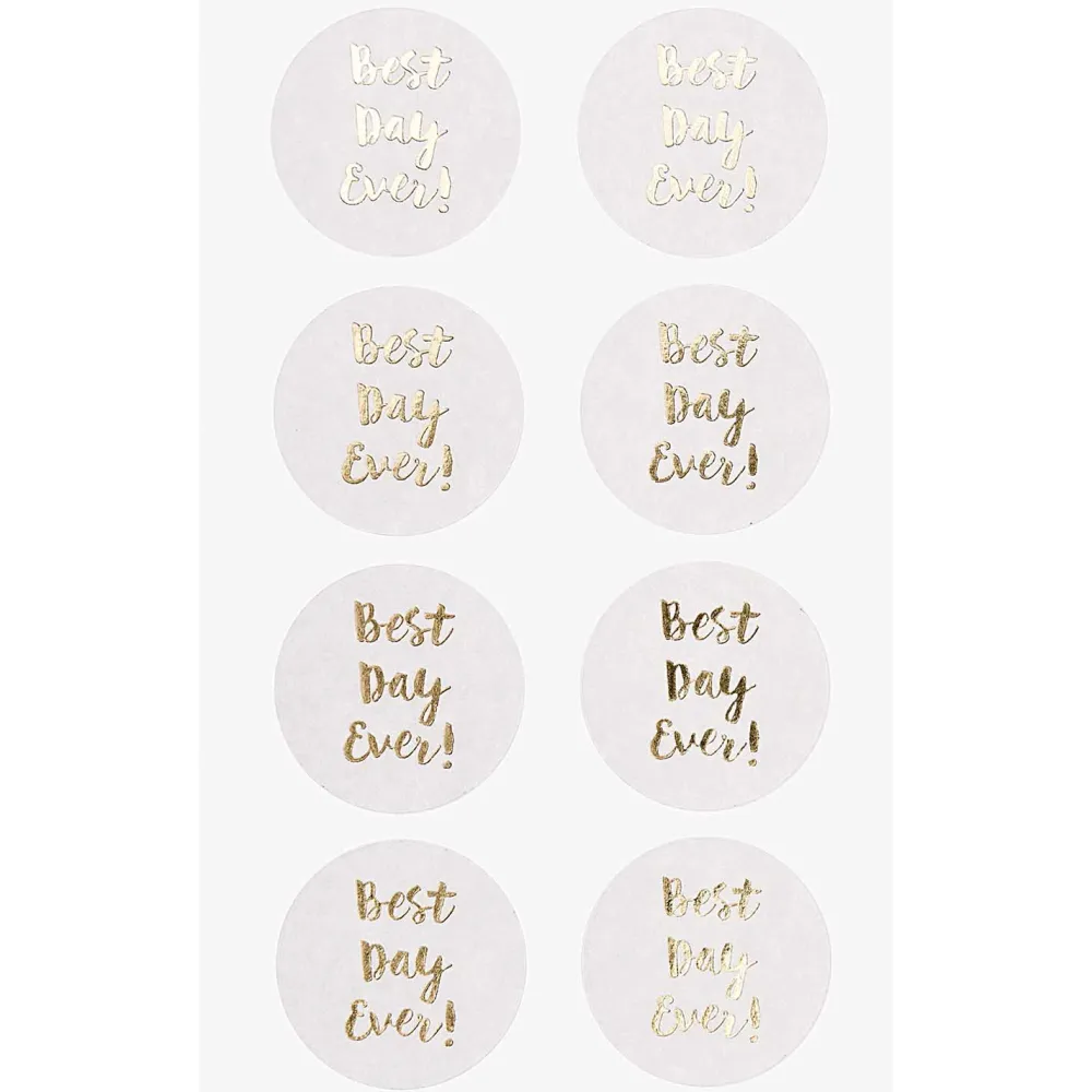Rico Design Naklejki Best Day Ever - Paper Poetry - białe, 32 szt.