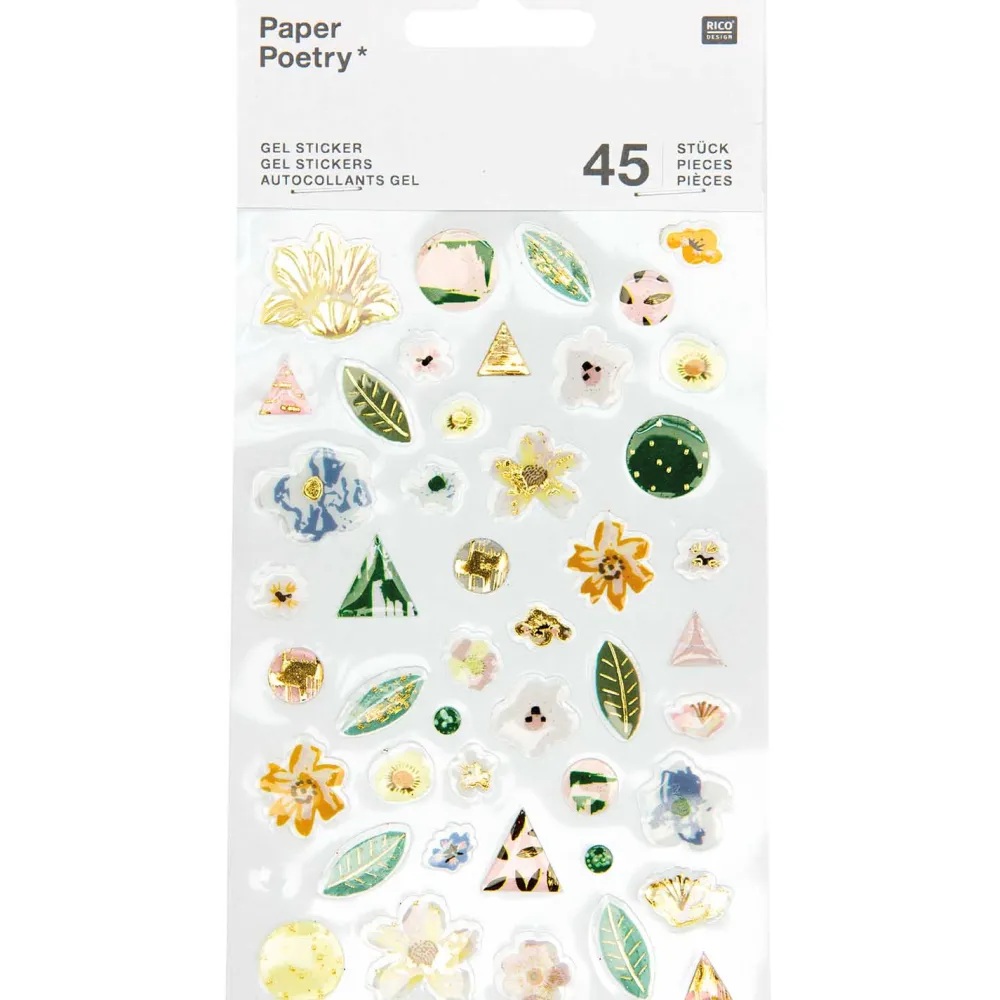 Rico Design Naklejki żelowe - Paper Poetry - Nature, 45 szt. > Naklejki