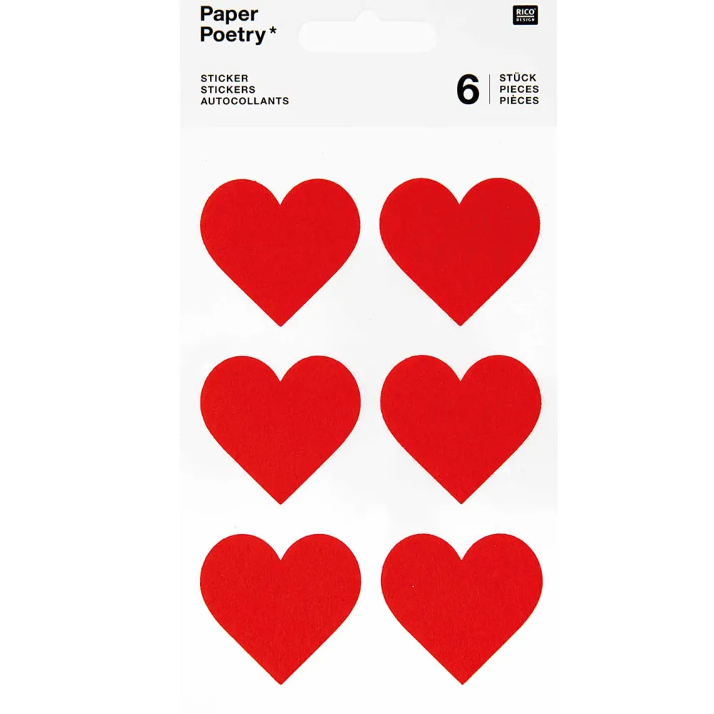 Rico Design Naklejki filcowe Serca - Paper Poetry - małe, białe, 40 szt. > Naklejki