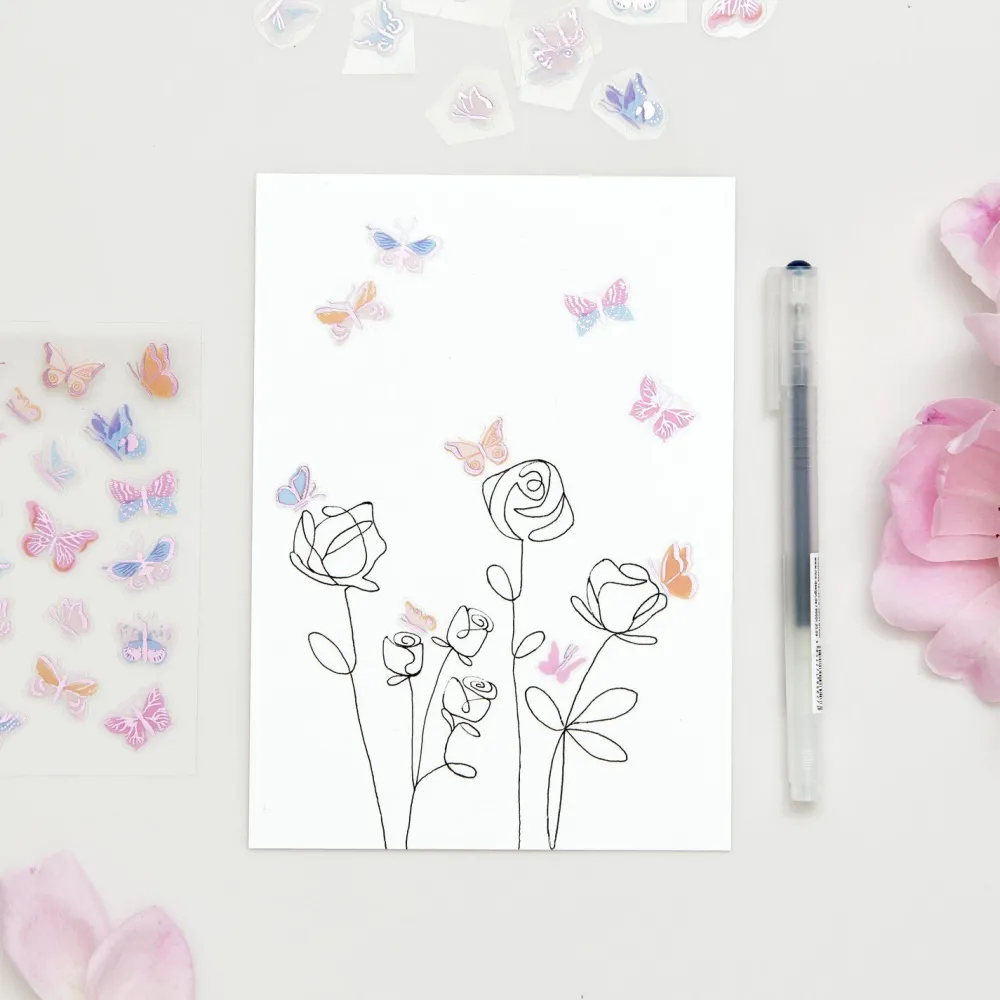 Rico Design Naklejki foliowe Butterflies - Paper Poetry - 72 szt. > Naklejki