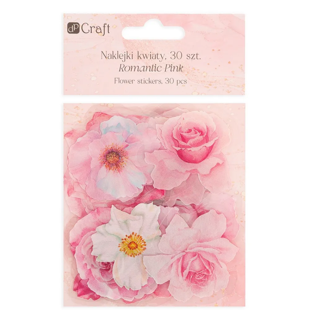 dpCraft Naklejki foliowe Kwiaty - - Romantic Pink 30 szt.