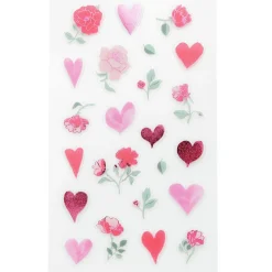 Rico Design Naklejki foliowe La Vie en Rose Hearts & Flowers - Paper Poetry