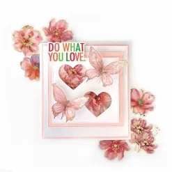 dpCraft Naklejki foliowe połyskujące Kwiaty - - Pink Blush 20 szt.