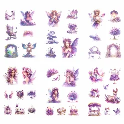 dpCraft Naklejki foliowe połyskujące Wróżki - - Amethyst 6 ark.
